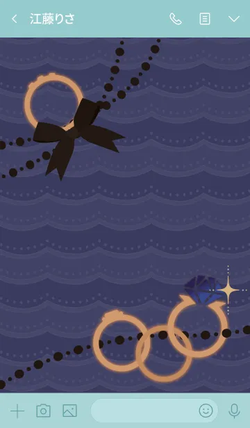 [LINE着せ替え] 誕生石リング(9月) + ミントの画像3