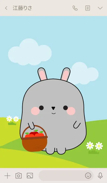 [LINE着せ替え] Lovely Fat Gray Rabbit Theme (jp)の画像3