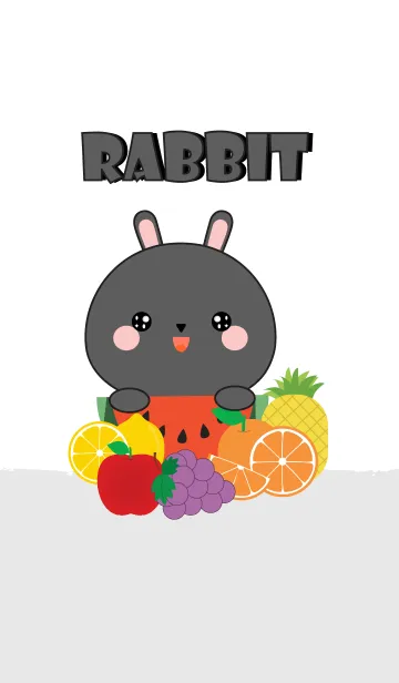 [LINE着せ替え] Black Rabbit With Friut Theme (jp)の画像1