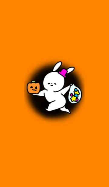 [LINE着せ替え] ハロウィン2019/笑顔がかわいいうさぎですの画像1