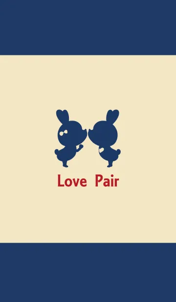 [LINE着せ替え] Love Pair Navy+Beige 4.の画像1