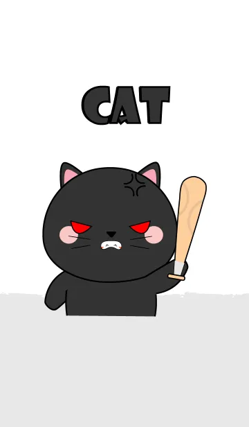 [LINE着せ替え] Angry Black Cat Theme (jp)の画像1