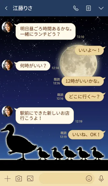 [LINE着せ替え] よこやま☆月とカモの親子の画像4