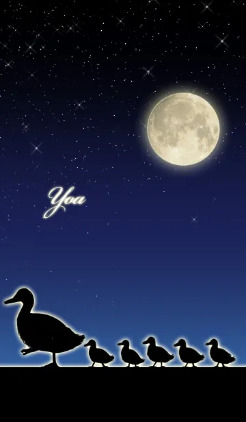 [LINE着せ替え] よあ☆月とカモの親子の画像1