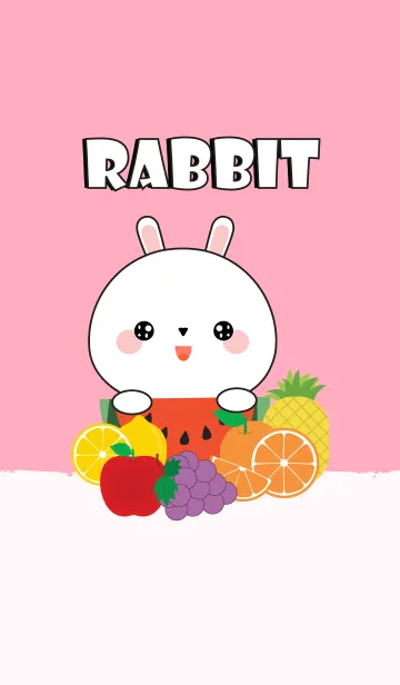 white Rabbit With Friut Theme (jp)の着せ替えメイン画像