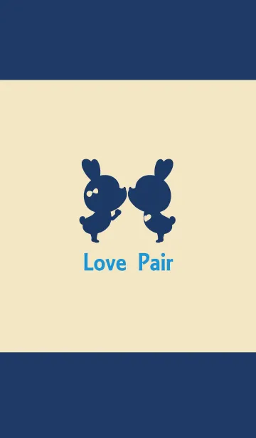 [LINE着せ替え] Love Pair Navy+Beige 5.の画像1