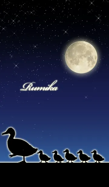 [LINE着せ替え] るみか☆月とカモの親子の画像1