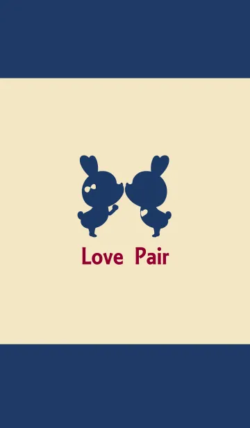 [LINE着せ替え] Love Pair Navy+Beige 6.の画像1