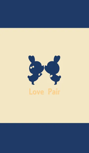 [LINE着せ替え] Love Pair Navy+Beige 7.の画像1