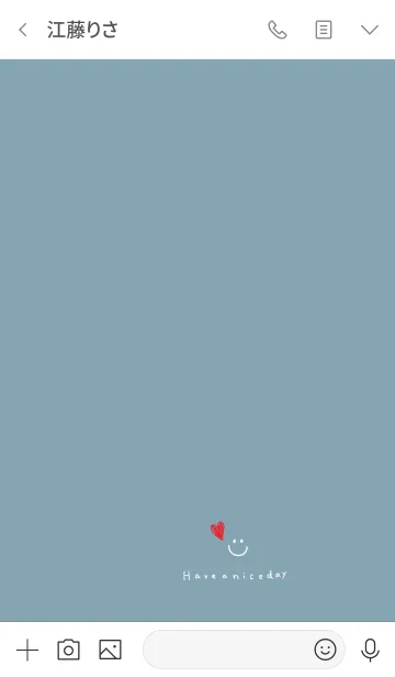 [LINE着せ替え] ブルーベージュ＆ホワイトレッドの画像3