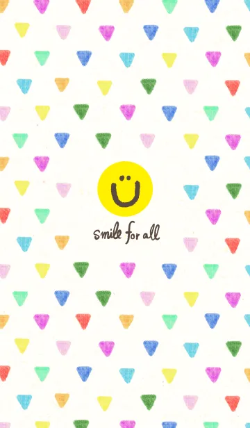 [LINE着せ替え] 水彩カラフル三角-スマイル12-の画像1