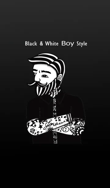 [LINE着せ替え] Black ＆ White Boy Style lの画像1