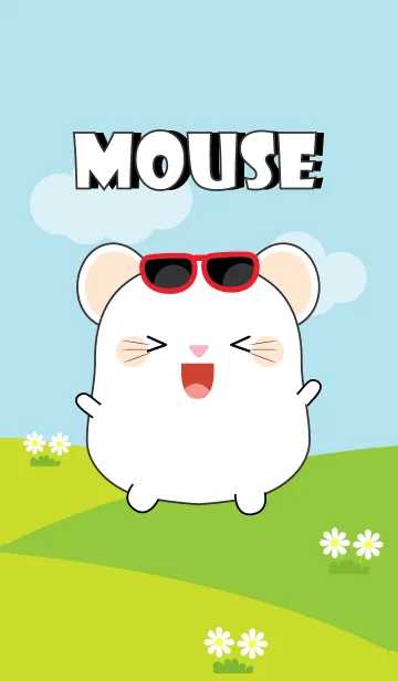 [LINE着せ替え] Lovely Fat White Mouse Theme (jp)の画像1