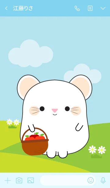 [LINE着せ替え] Lovely Fat White Mouse Theme (jp)の画像3