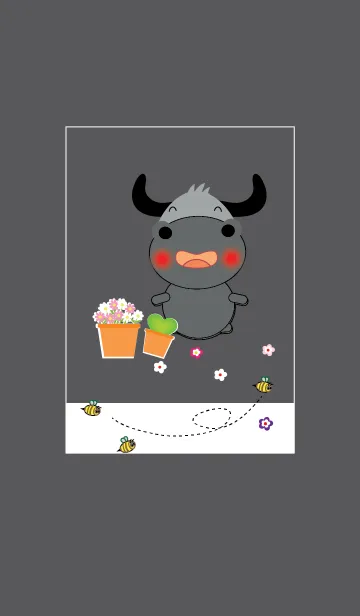 [LINE着せ替え] Simple cute buffalo theme v.2 (JP)の画像1