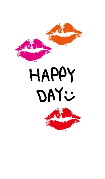 [LINE着せ替え] キスマーク-白スマイル13-の画像1