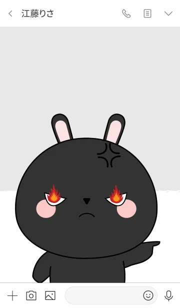 [LINE着せ替え] Angry Black Rabbit Theme (jp)の画像3