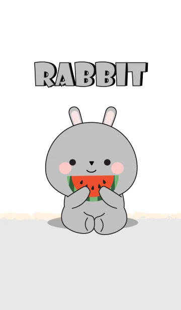 [LINE着せ替え] Simple Love Gray Rabbit Theme Vr.2 (jp)の画像1