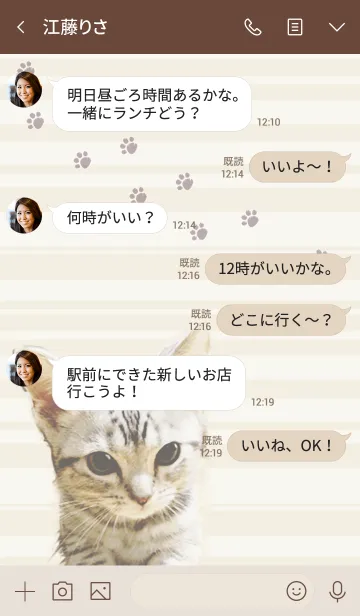 [LINE着せ替え] 木目とにゃんこ 8の画像4