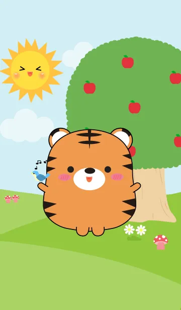 [LINE着せ替え] Fat Tiger in Forest Theme (jp)の画像1