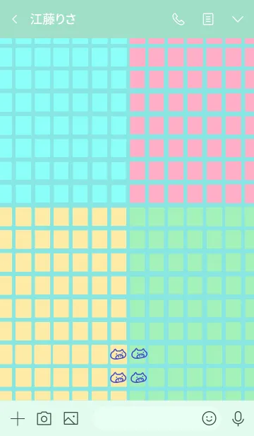 [LINE着せ替え] Cute pastel check<1>-2 (pig)の画像3