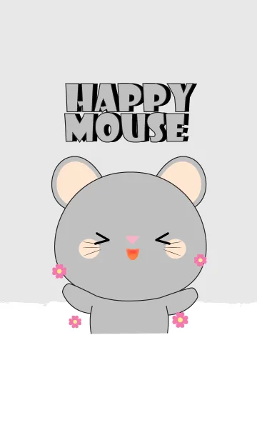 [LINE着せ替え] Love Happy Gray Mouse theme (jp)の画像1