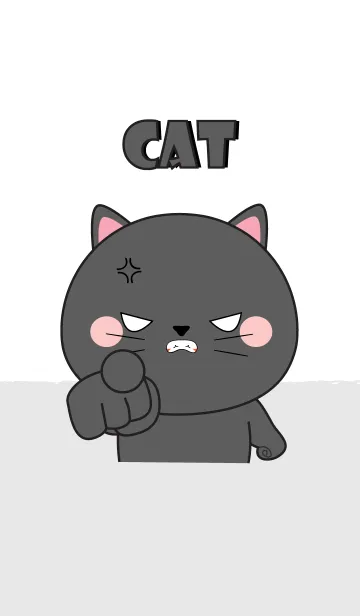 [LINE着せ替え] Big Head Black Cat Theme V.2 (jp)の画像1