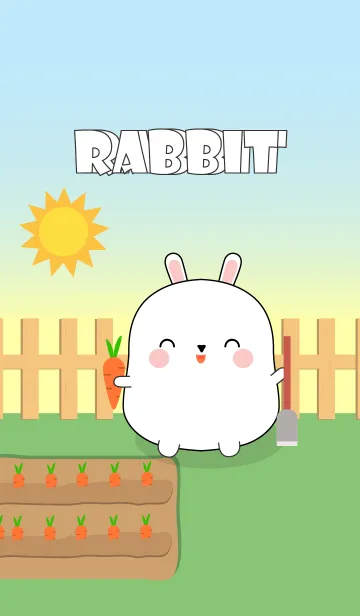 [LINE着せ替え] So Cute Fat White Rabbit Theme (jp)の画像1