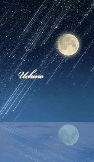 [LINE着せ替え] うちの☆水面に映る月と流星群の画像1