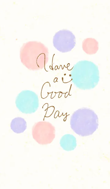 [LINE着せ替え] 大人水彩水玉4-スマイル24-の画像1