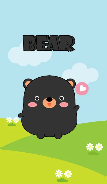 [LINE着せ替え] Lovely Fat Black Bear Theme (jp)の画像1