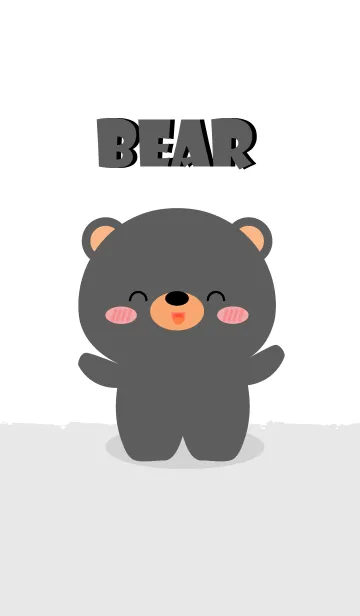 [LINE着せ替え] Simple Love Black Bear Theme V.1 (jp)の画像1