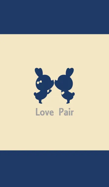 [LINE着せ替え] Love Pair Navy+Beige 13.の画像1