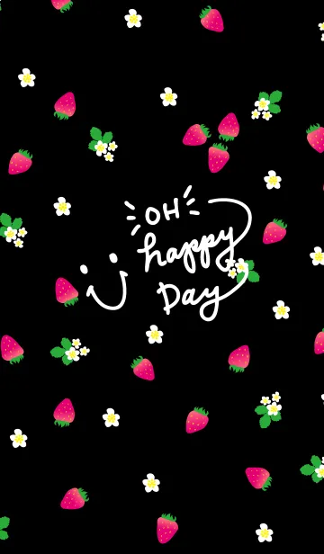 [LINE着せ替え] いちご-スマイル黒4-の画像1