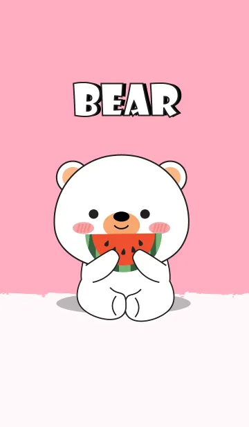 [LINE着せ替え] Simple Love White Bear Theme Vers.2 (jp)の画像1