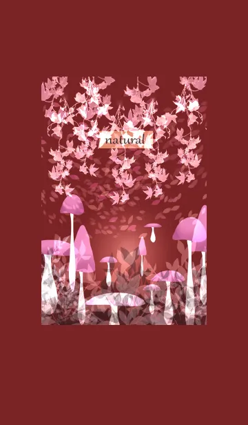 [LINE着せ替え] ピンク色のキノコ・北欧の森の画像1