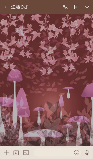 [LINE着せ替え] ピンク色のキノコ・北欧の森の画像3