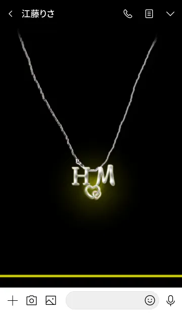 [LINE着せ替え] イニシャル H＆M （ブラック）の画像3