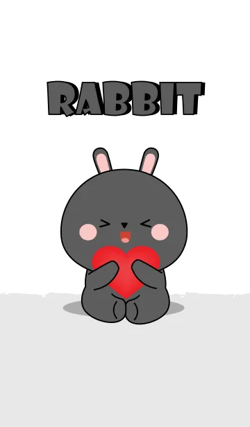 [LINE着せ替え] Simple Love Love black rabbit Theme (jp)の画像1