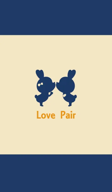 [LINE着せ替え] Love Pair Navy+Beige 15.の画像1