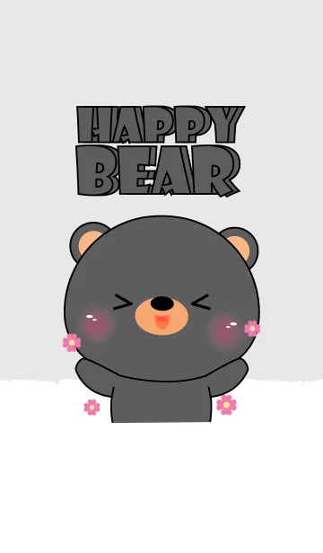 [LINE着せ替え] Love Happy Black Bear theme (JP)の画像1