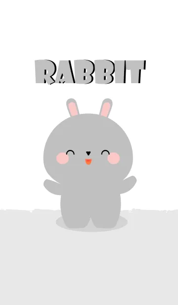 [LINE着せ替え] Simple Love gray rabbit Theme V.1 (jp)の画像1