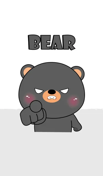 [LINE着せ替え] Big Head Black Bear Theme V.2 (jp)の画像1