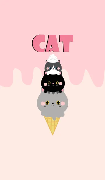 [LINE着せ替え] Cute Ice Cream Cat Theme (jp)の画像1