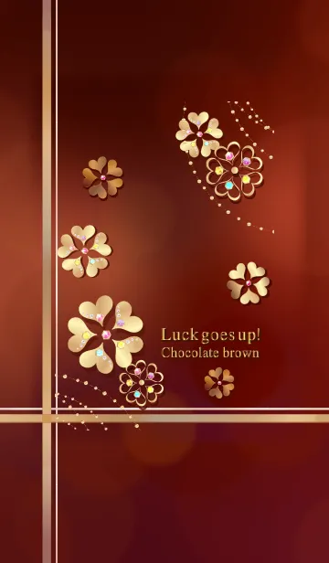 [LINE着せ替え] 全運気UP！5つ葉クローバーショコラブラウンの画像1