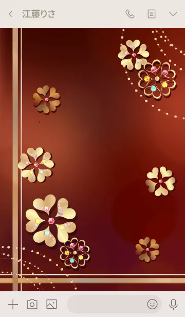 [LINE着せ替え] 全運気UP！5つ葉クローバーショコラブラウンの画像3