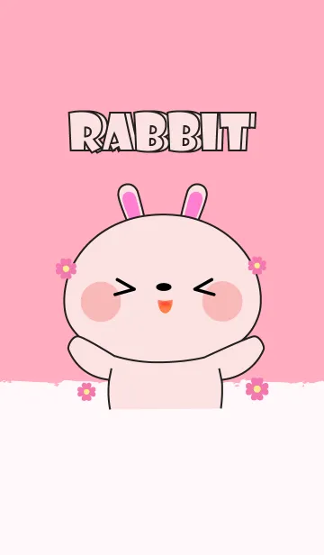 [LINE着せ替え] I Love Cute Pink Rabbit (jp)の画像1