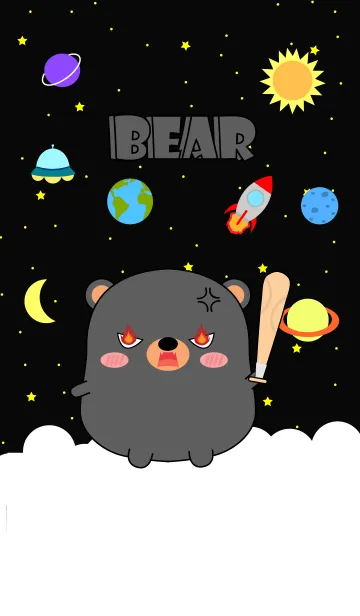 [LINE着せ替え] Cute black bear In Galaxy (jp)の画像1