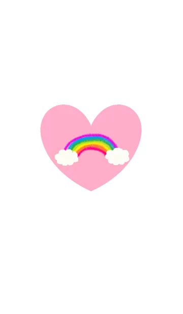 [LINE着せ替え] Happy heart and rainbow themeの画像1