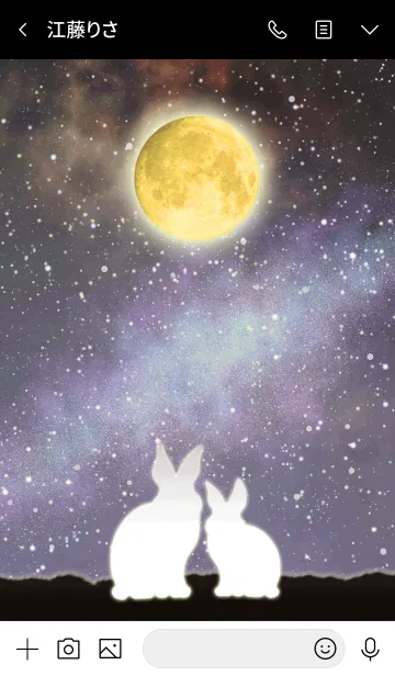 [LINE着せ替え] かれん☆月を見上げるウサギの画像3